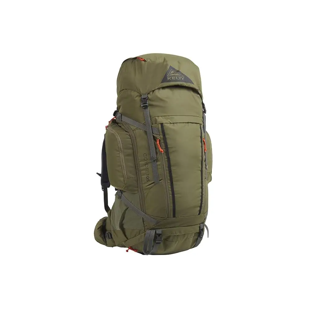 

Coyote 60-105 Liter Internal Frame Backpa - Hiking, Backpacking, Travel, Hydration Compatible, Fully Adjustable (105L / Dark