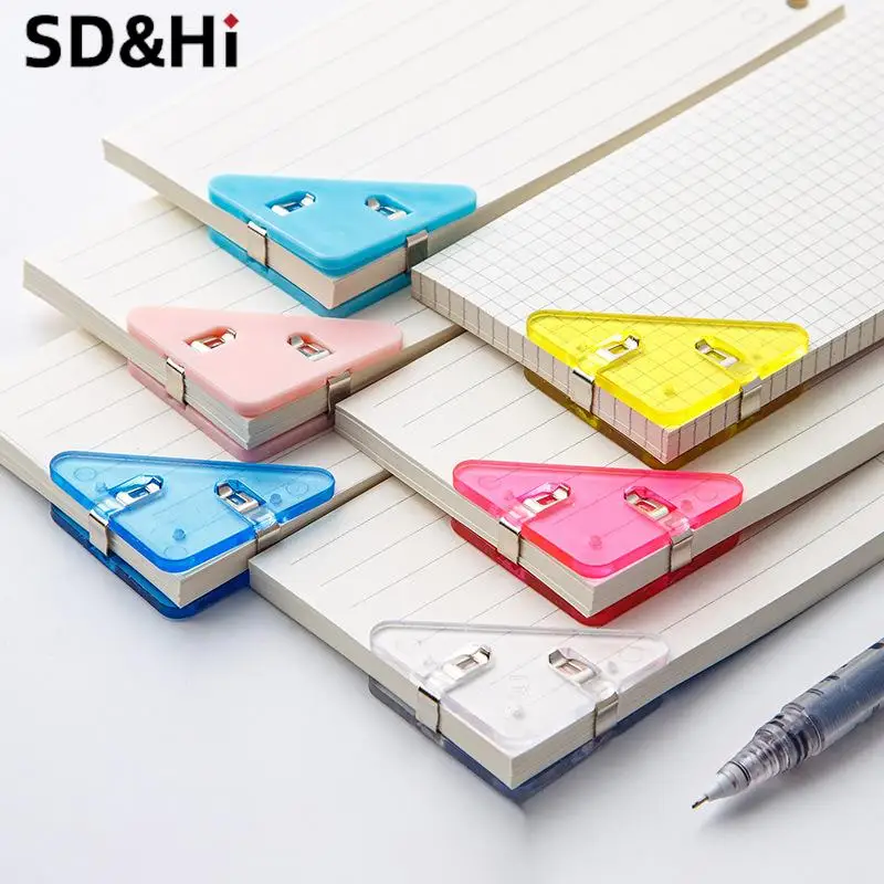 Colorful File Triangle Corner Clips Simple Book Corner Clip Page Holder Paper Clip File Index Photo Clamp Office School