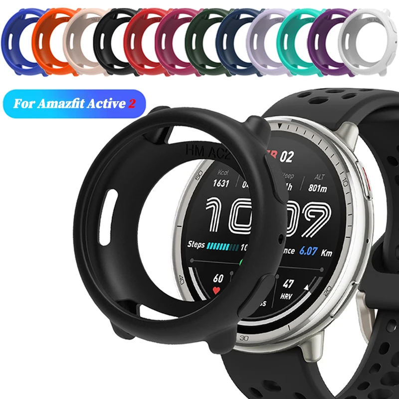 Weiche Silikonhülle für Huami Amazfit Active 2, Uhrenhülle, Dekoration, hohle Schutzhülle, superleicht, für Amazfit Active 2