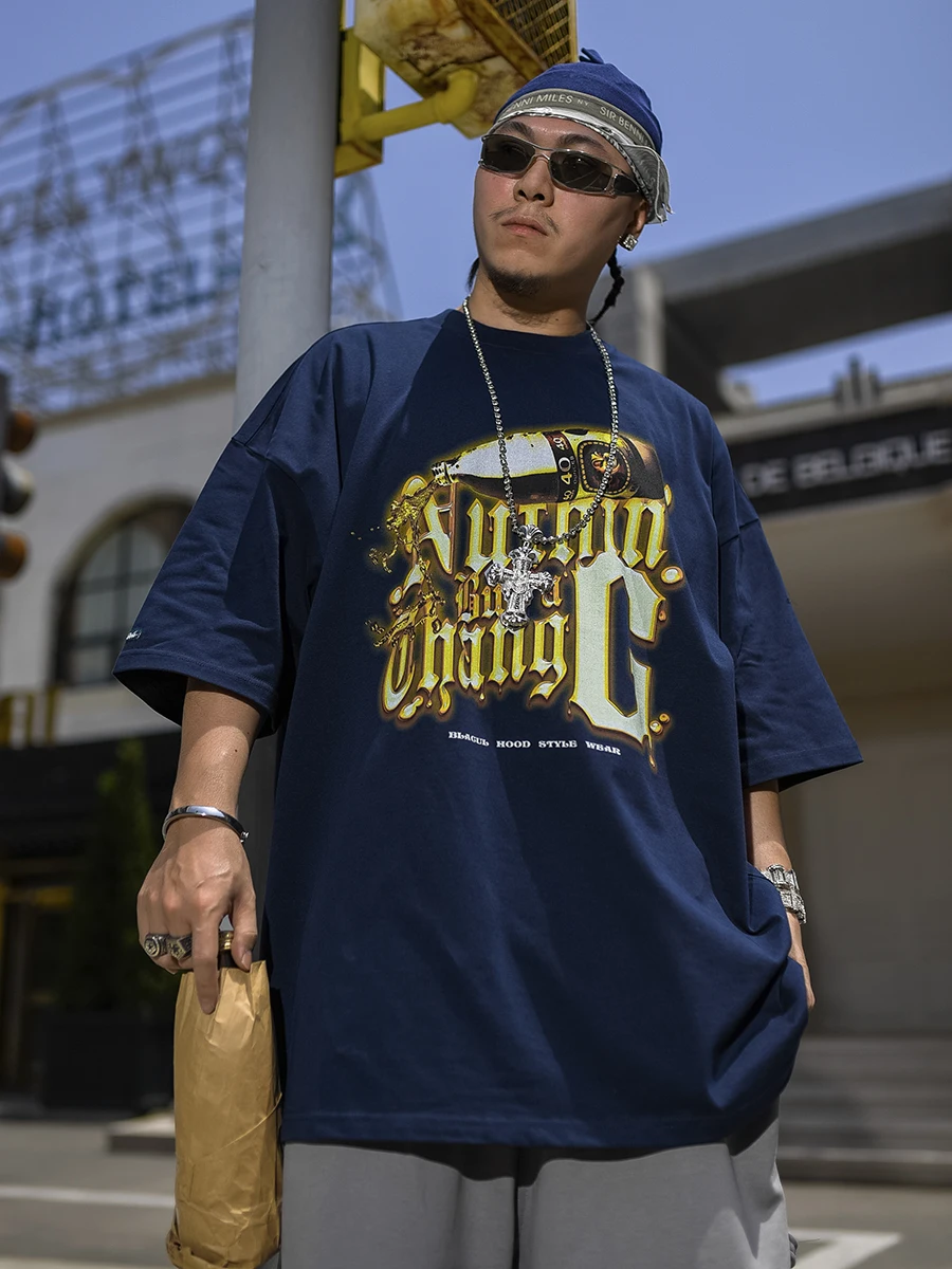 

Футболка BLACUL West Coast Letter Print ort Sve, мужская свободная футболка в американском стиле в стиле хип-хоп для танцев, большие размеры f Sve, лето