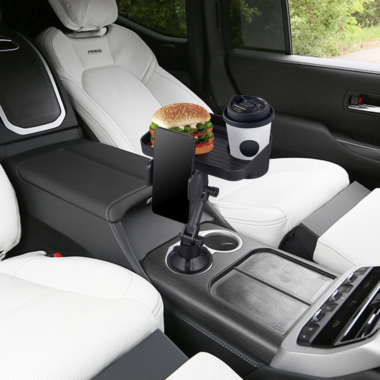 

Car Cup Holder Tray Plastic Portable Travel Food Storage Plate Multi-functional Automotive Accessories Bottle Stand