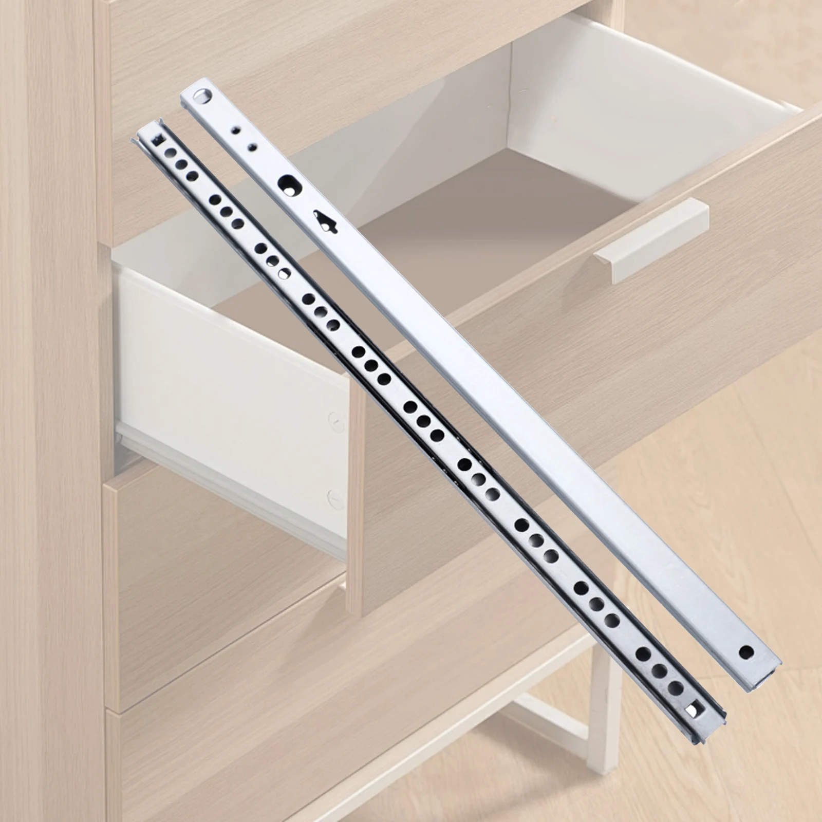 Drawer Slides Drawer Runners 17mm Width Two Way Side Mount Cabinet Draw Slides Two-Section Drawer Slide Cabinet Rails