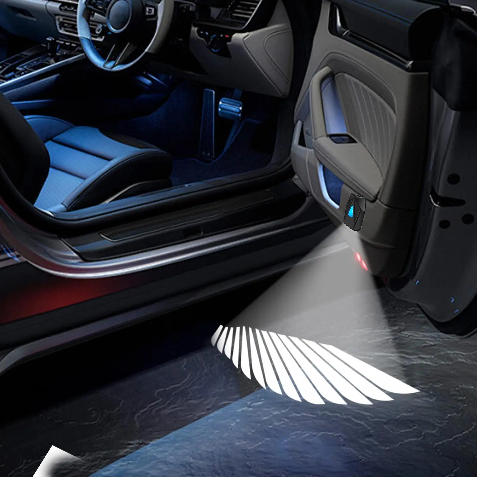 

Car Door Lights Dynamic Welcome Lights For Cars Bulb Ambient Lighting Angel Wing Shadow For Interior Truck Motorcycle Atv Road