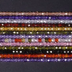 4X3.5Mm Gefacetteerde Zirkonia Strass Kralen Multicolor Zirkoon Ronde Losse Kralen Voor Sieraden Maken Kralen Kralen Diy Armbanden