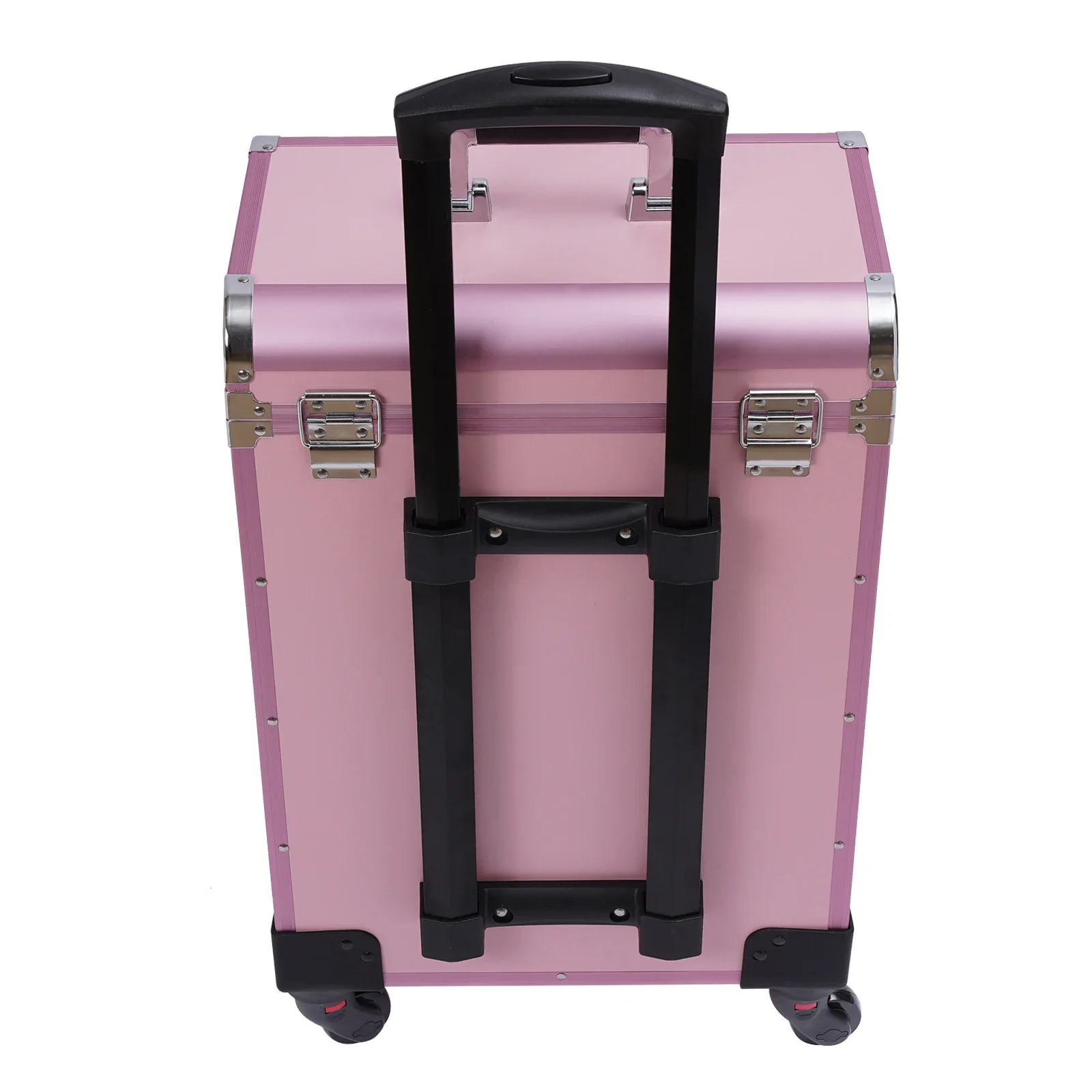 Rolling Makeup Train Case, with Drawers, Professional Cosmetics Storage Organizer, Pink Makeup Beauty Tools Case with Wheels