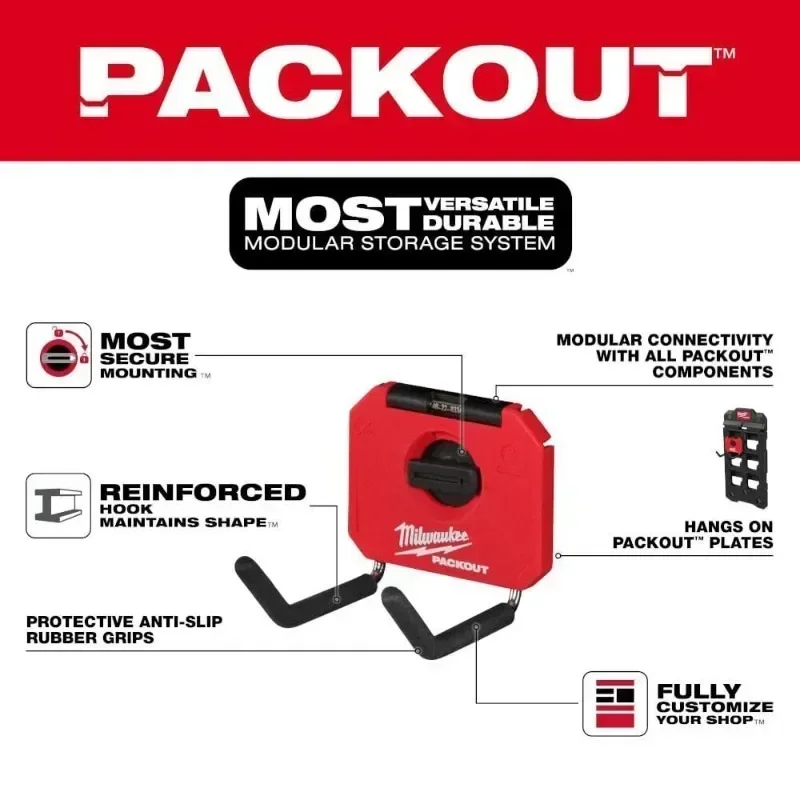 Milwaukee PACKOUT™ 4” Straight Hook MILWAUKEE Tool Accessories 48-22-8334