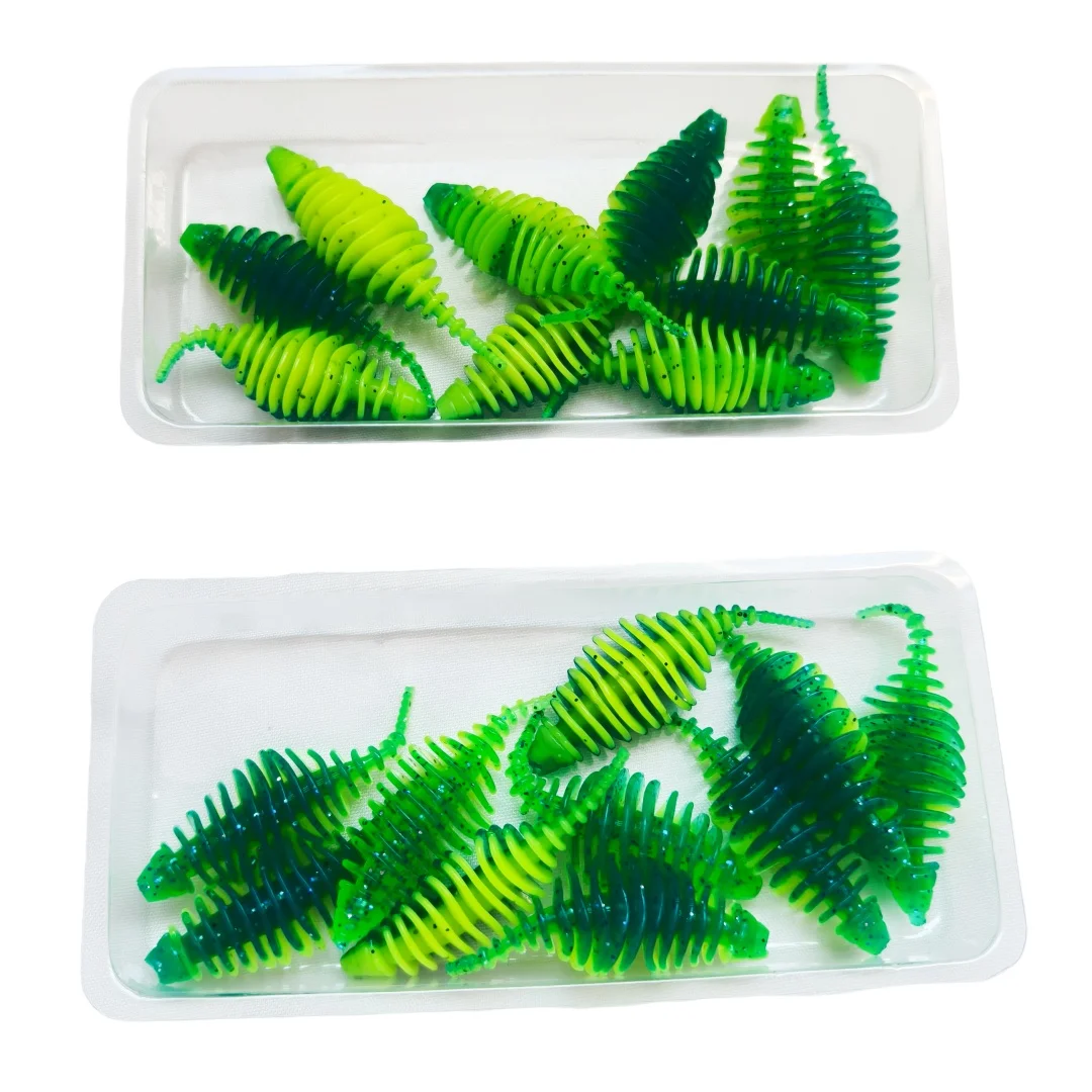 

60pcs 50mm 1.5g Soft Rock Fishing Lure - Lifelike Ribbed Body, Natural Swimming Action, Freshwater & Saltwater Bass Trout Perch