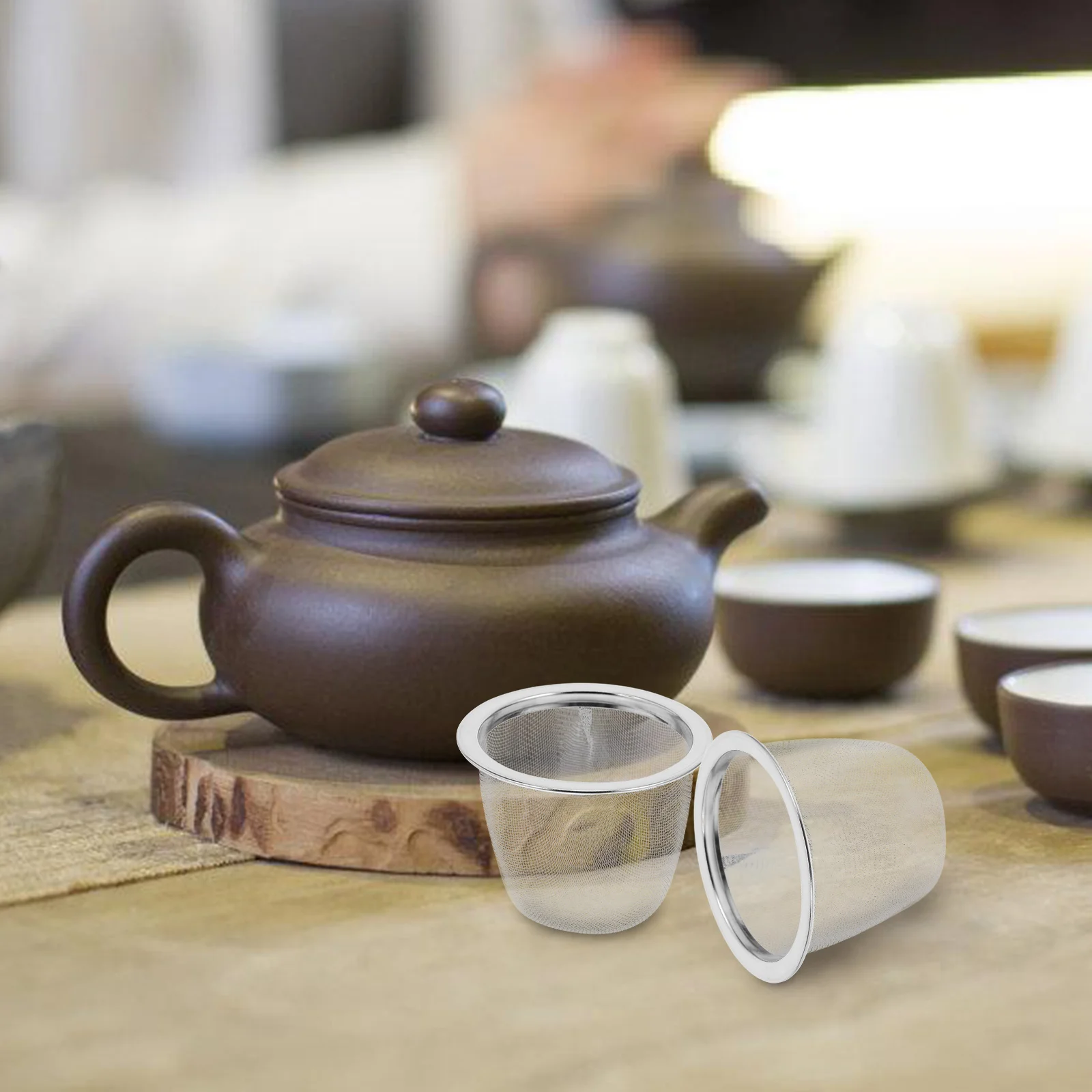 

2Pcs Tea Infuser Basket Stainless Steel Fine Mesh Strainer Filter for Loose Leaf Tea Brewing Teapot Mesh Strainer