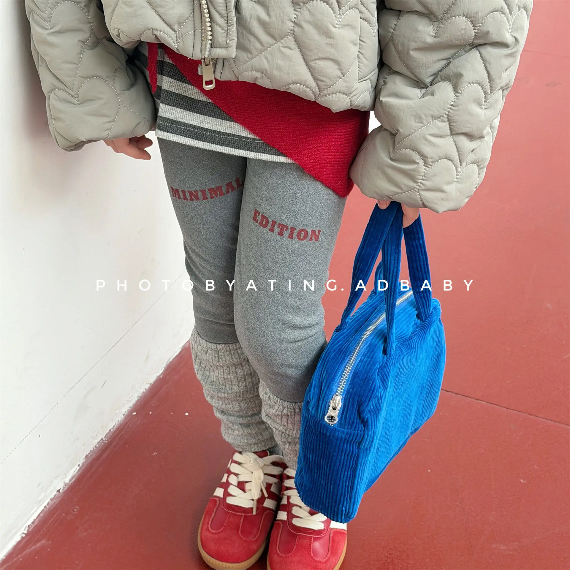 

2025 Winter New Children Warm Leggings Plus Velvet Thick Girls Letter Print Leggings Kids Patchwork Pants Baby Clothes