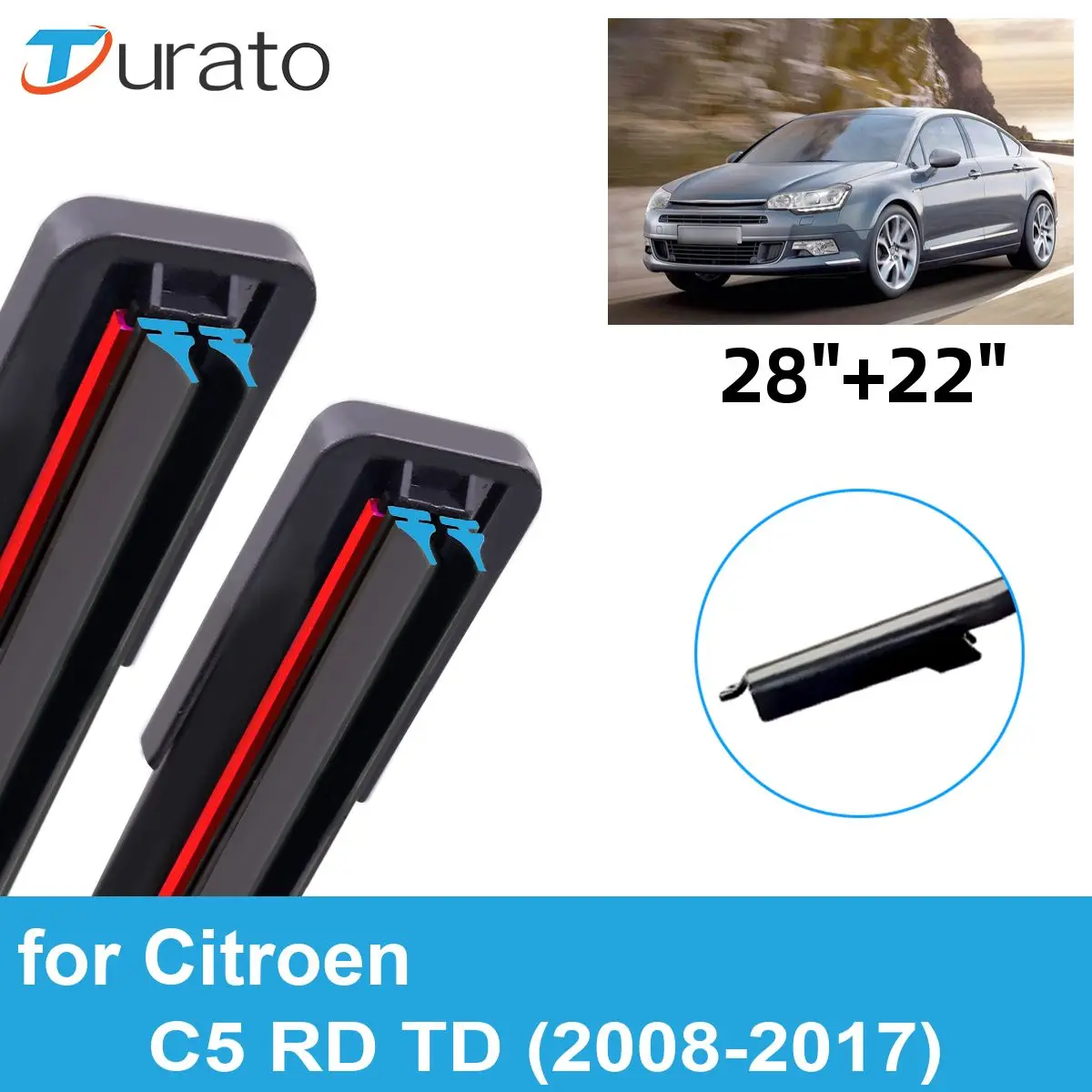 

Щетки стеклоочистителя 2 шт. для 2008-2017 Citroen C5 RD TD, лобовое стекло переднего ветрового стекла, двойные резиновые автомобильные аксессуары 2015 2016 2017