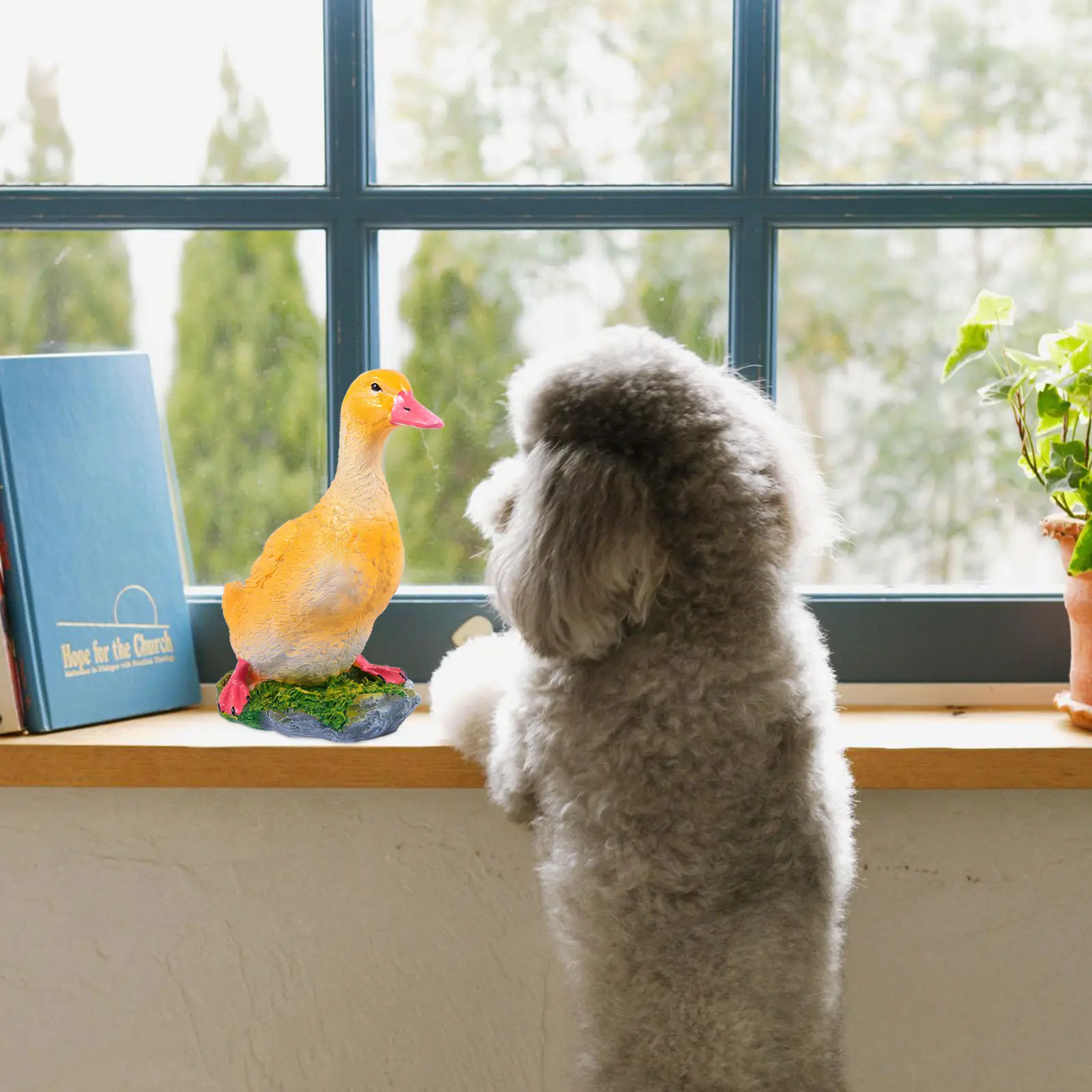

Resin Duck Garden Ornament Realistic Outdoor Statue Lawn Decoration Yard Adornment Natural Color Garden Sculpture