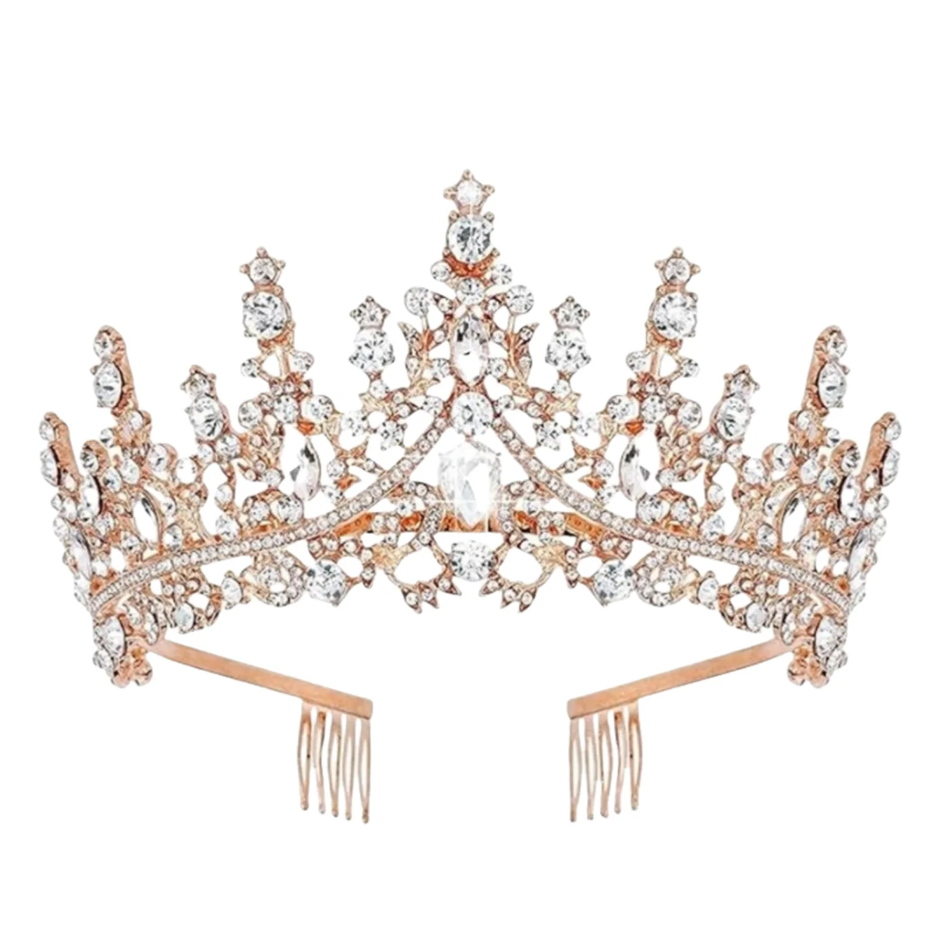 Baroque Rhinestones Birthday Crown Tiara Headbands Happy Birthday Party Decoration Bride's Wedding Headpiece Party image 2
