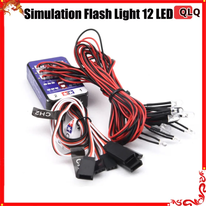 

Simulation Steering Brake Flash Light 12 LED Lighting Kit for 1/10 Scale Models RC Car Yokomo Tamiya HSP HPI AXIAL RC4WD TRX FMS