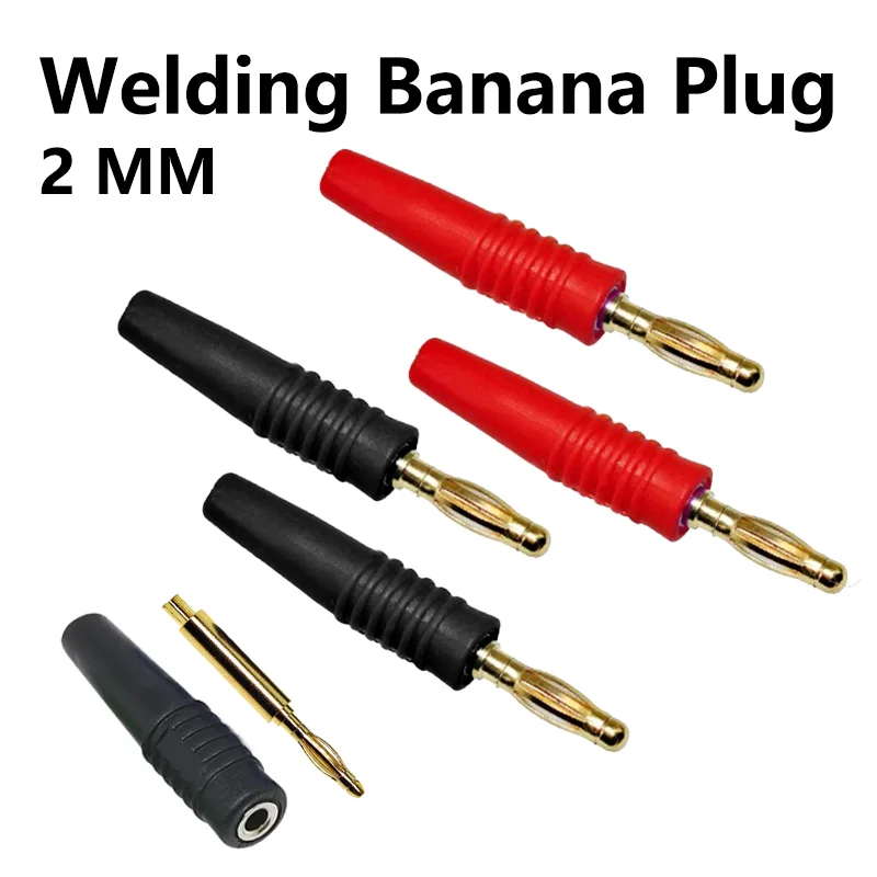 

20Pcs 2MM Gold Plate Pure Copper Banana Plugs Connectors For Banana Socket Power Supply Terminal Male Connector