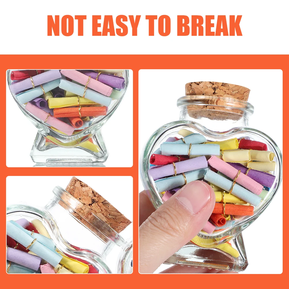 

4Pcs Heart Shaped Glass Wishing Bottles Cork Storage Containers DIY Craft Decorative Miniature Drift Bottle Gift Jar