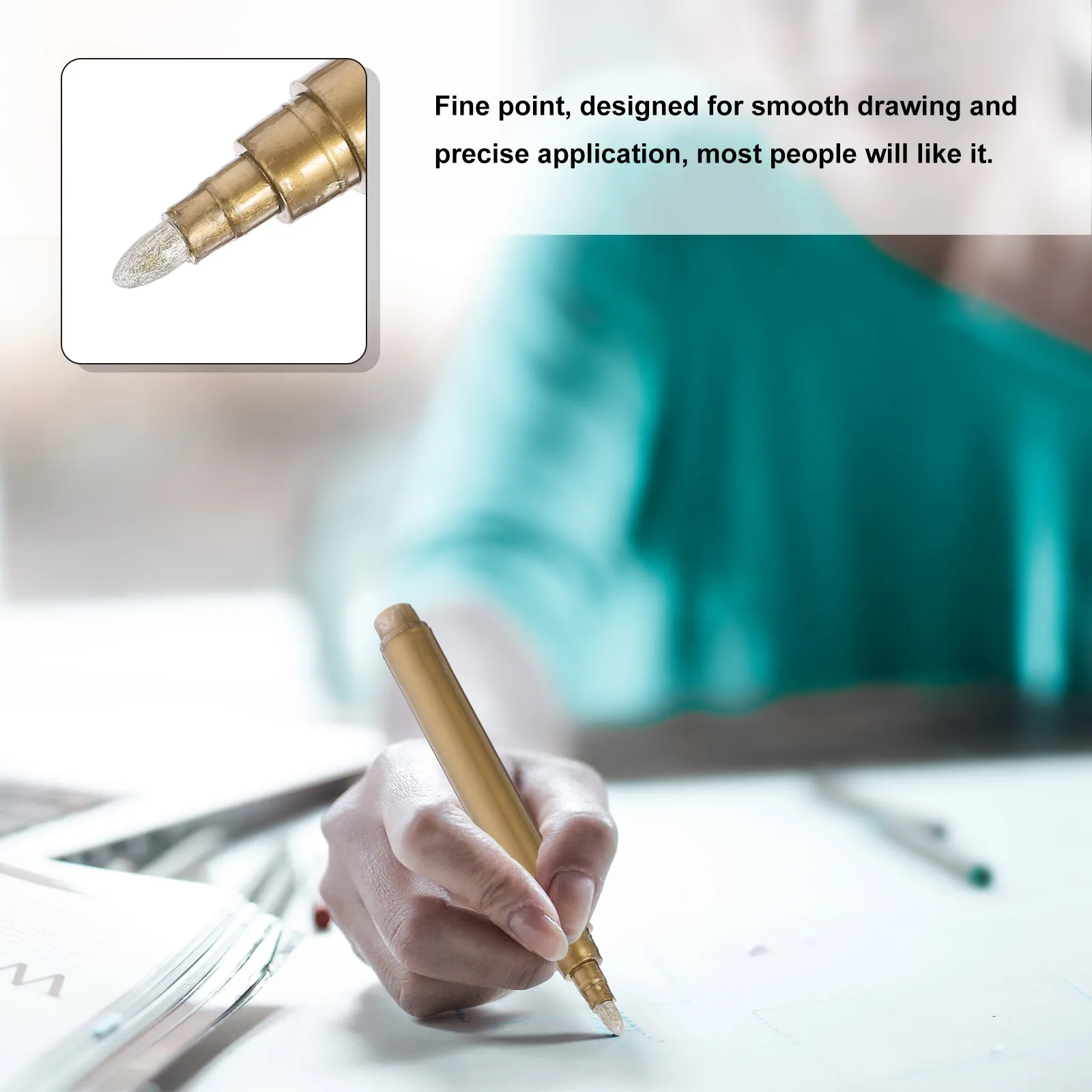 

6 Pcs Markers for Glass Ceramic Metal 07mm Golden Paint Plastic Paint Pens Pens Silver Creative Tools