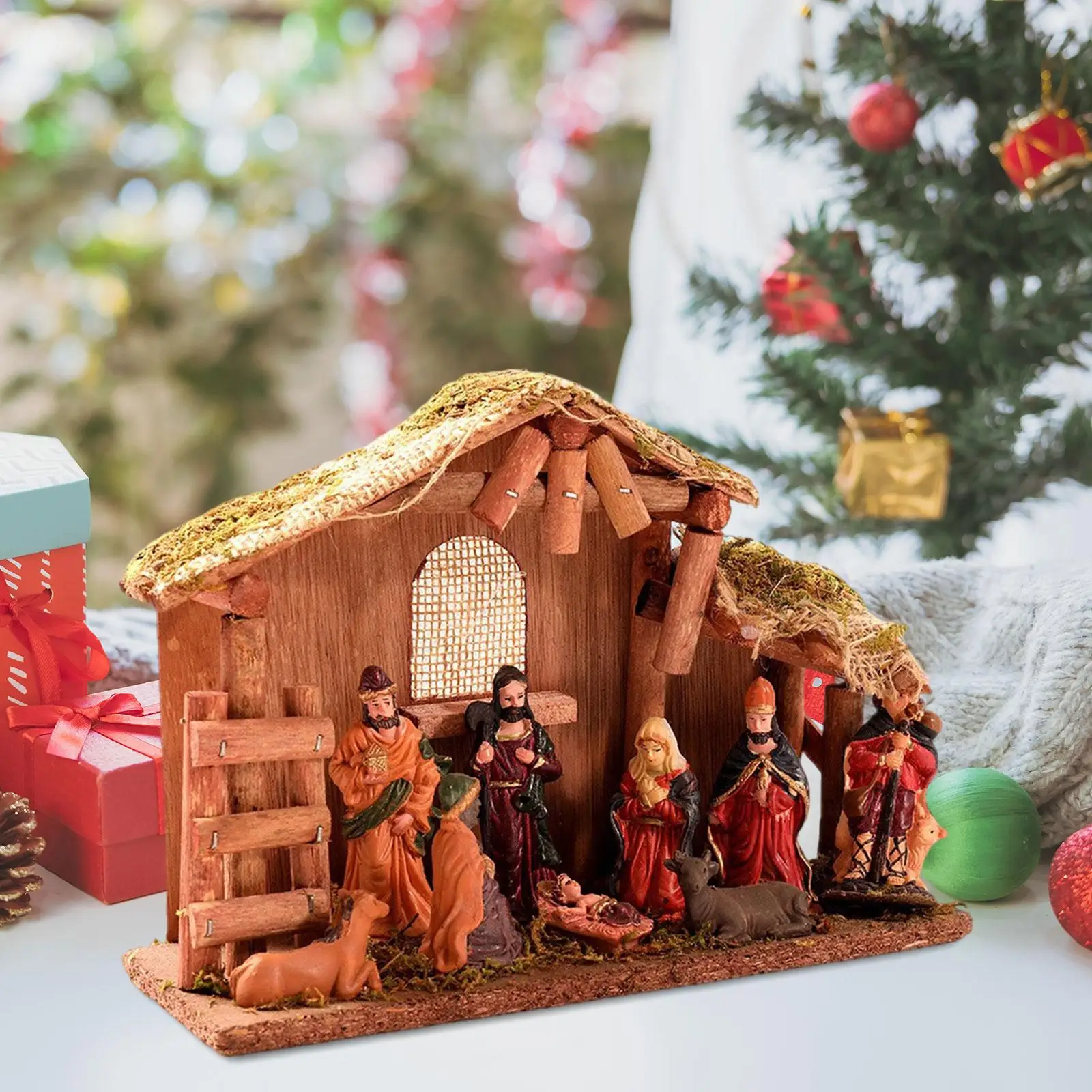 Christmas Nativity Scene Figurine Religious Ornament Traditional Housewarming