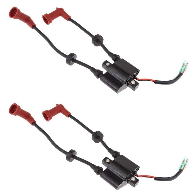 2X Marine Outboard Ignition Coil Assy For Yamaha F9.9 13.5 15 20 25HP 40HP Replace 6F5-85570-10, 6F5-85570-11 Parts