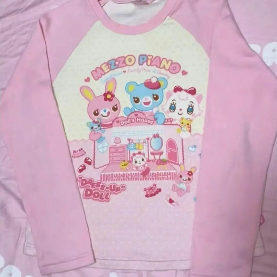 اليابانية Kawaii سوي تي شيرت كم طويل نمط لطيف عادية Y2K ثقافة فرعية Harajuku المرأة عادية س الرقبة اليابانية الربيع القمم #6