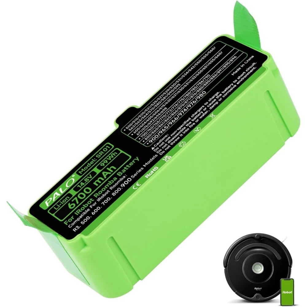 Zamienna bateria litowo-jonowa 6700mAh kompatybilna z odkurzaczami iRobot Roomba serii 500 600 700 800 900