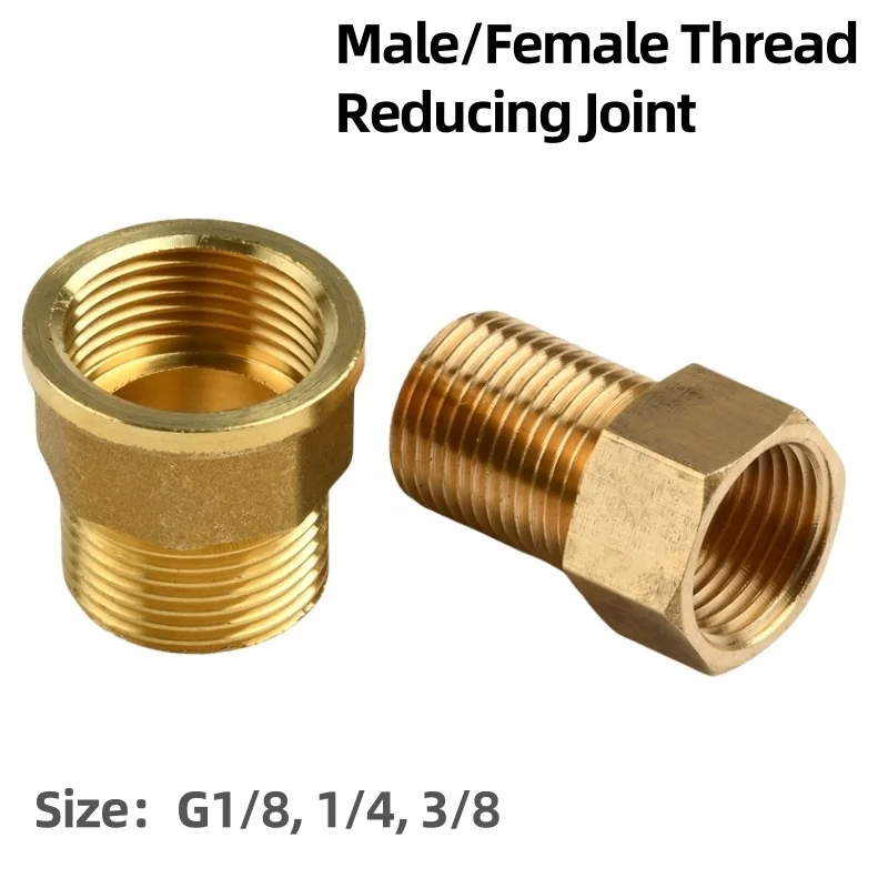 

Brass Joints 1/8" 1/4" 3/8" Female to Male Thread Hex Bushing Reducer Copper Pipe Fitting Water Gas Adapter Coupler Connector