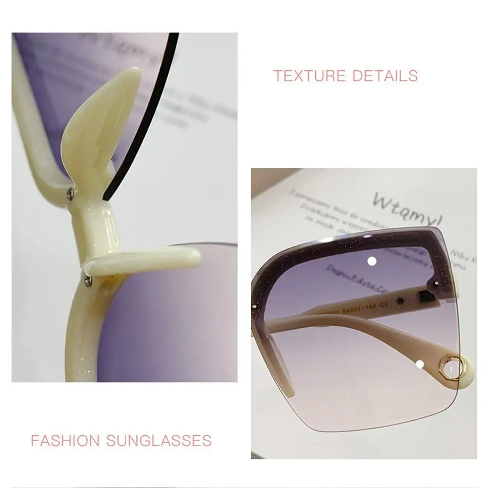 Women Men Eyewear Female Shades Sun Glasses Rimless Square Oversized Sunglasses