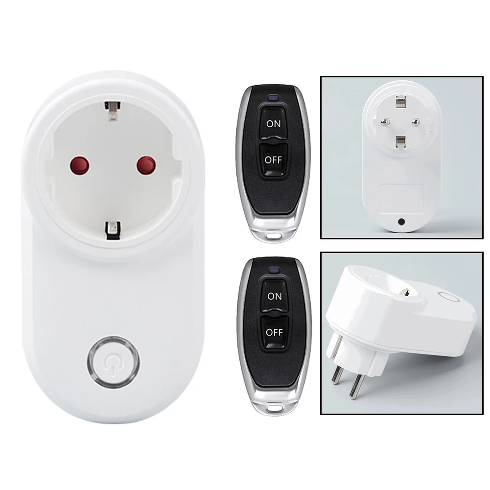 

15A 433MHz RF Wireless Remote Control Socket With Remote Control Learning Code EV1527 For OOK Smart Power Outlet Home Appliance