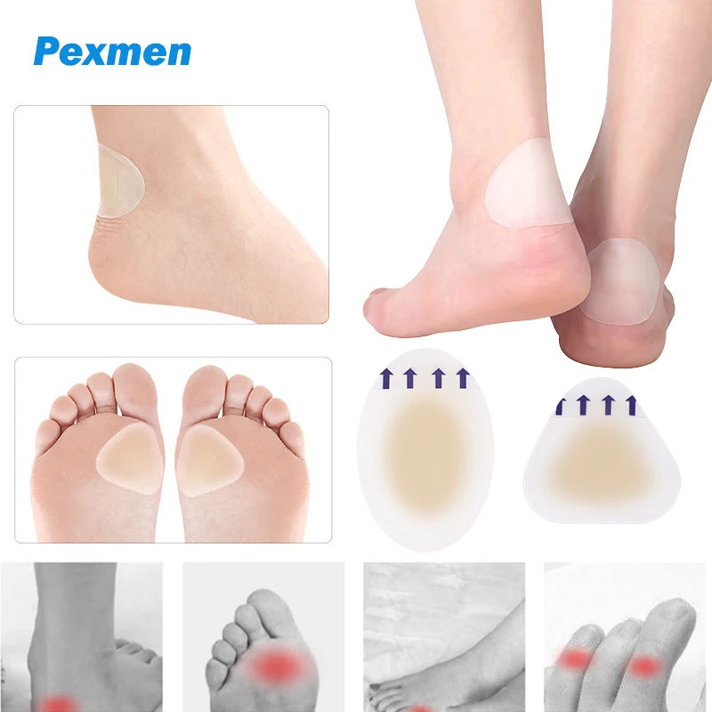 Pexmen 1/2/5 Uds vendajes de blíster de Gel para pies cojín de blíster para talón y dedo del pie vendajes hidrocoloides resistentes al agua almohadillas de blíster