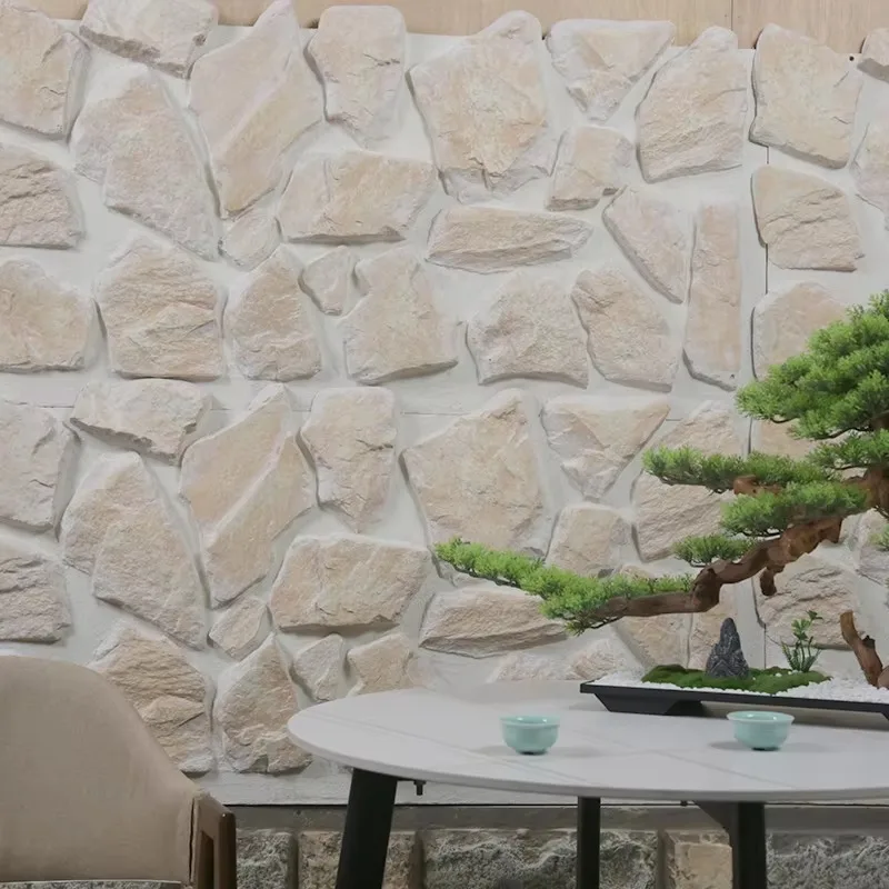 デザイン模造大型ボード壁パネル内外ポリウレタン石カバーパネル特性人造石