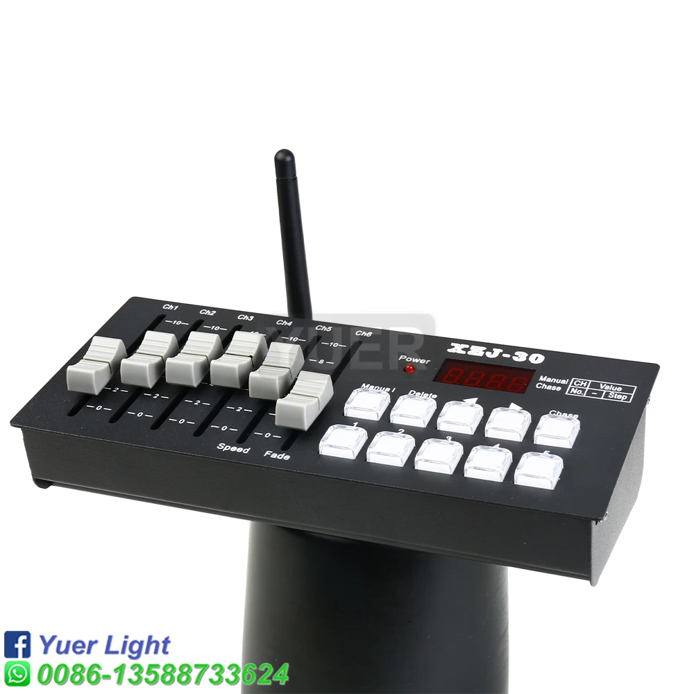 Imagem -02 - Yuer Novo Profissional Controlador de Luz Discoteca Mini 30 Canais sem Fio Dmx512 Controlador Iluminação Console Dmx com Bateria