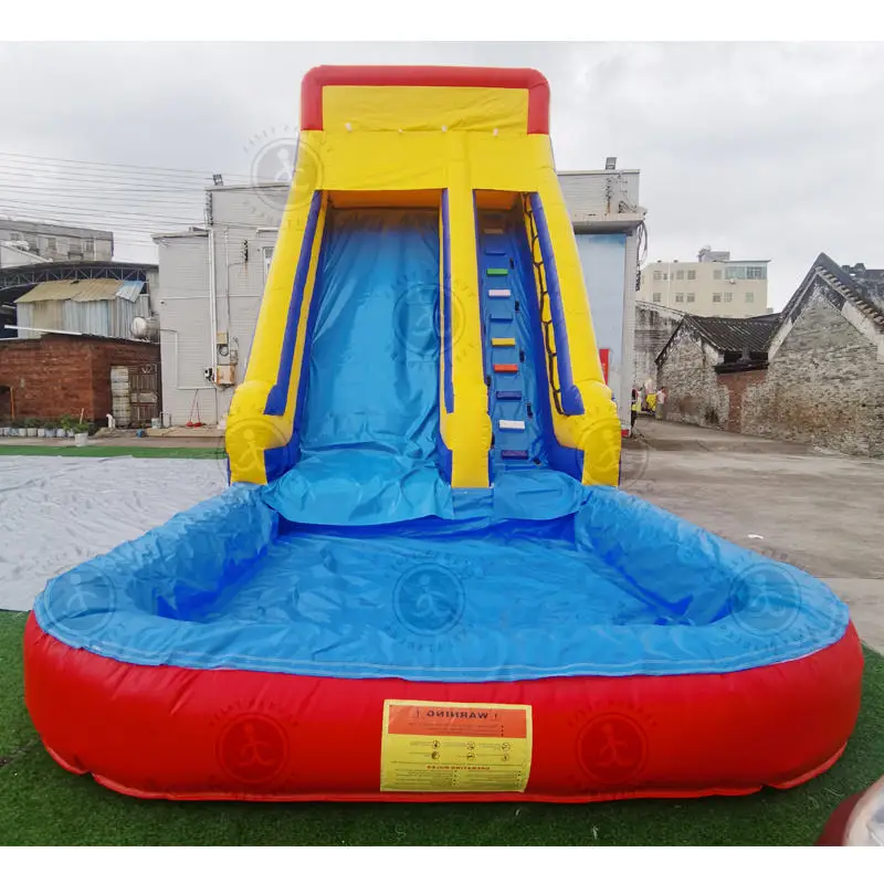 Long slide with obstacles PVC inflatable outdoor long slide castle, children's inflatable bouncing slide