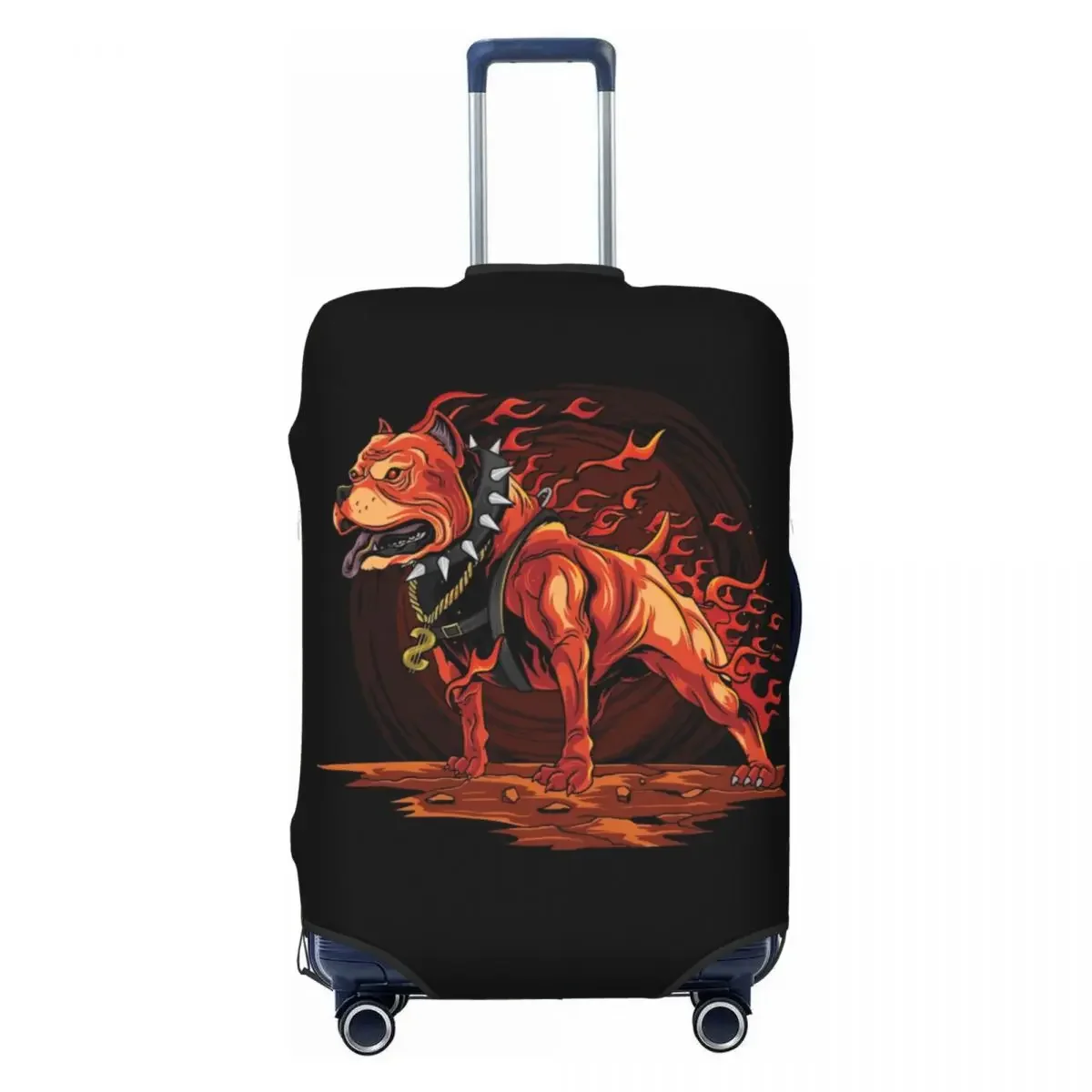 Dog Pitbull From Hell Artwork Vector Print Luggage Protective Dust Covers Elastic Waterproof  Suitcase Cover Travel