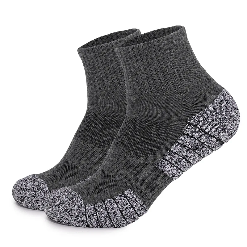 1Pair Sport Ankle Socks Men Athletic Low-cut Sock Thick Knit Sock Outdoor Fitness Breathable Quick Dry Wear-resistant Warm Socks