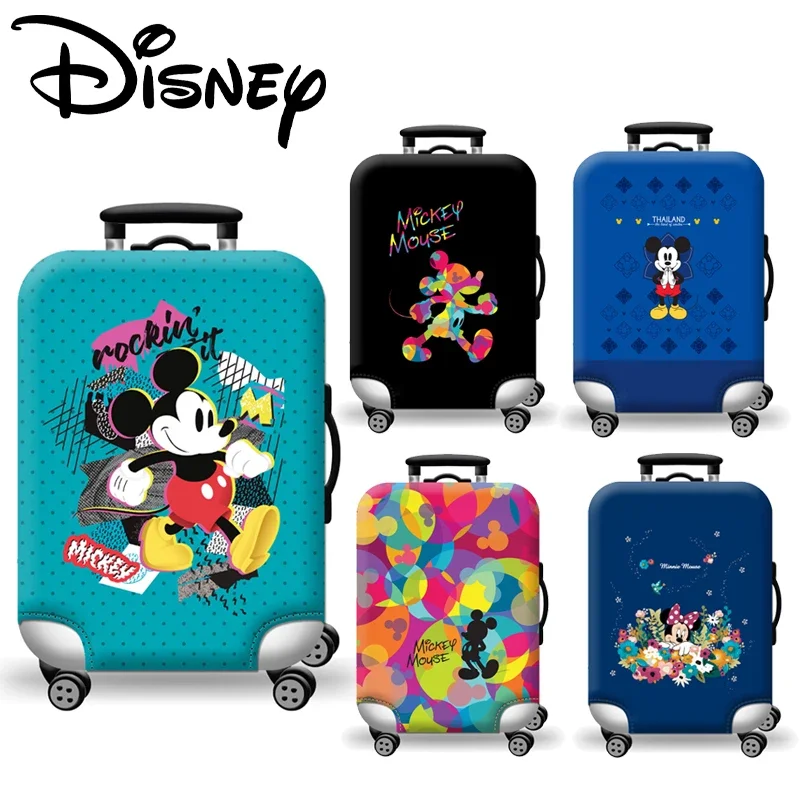 Disney Mickey Luggage Protective Cover Cartoon Thick Elastic Cartoon Suitcase Cover 18 To 32inch Trolley Case Travel Accessories