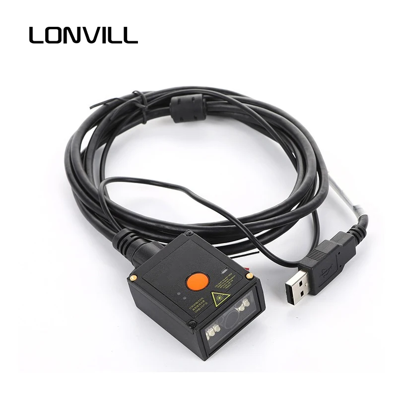 LONVILL RS232 USB HID VCP Industrial Scanner High Speed Scan Data Matrix Automated Fixed Mount Scanner for Conveyor Belt
