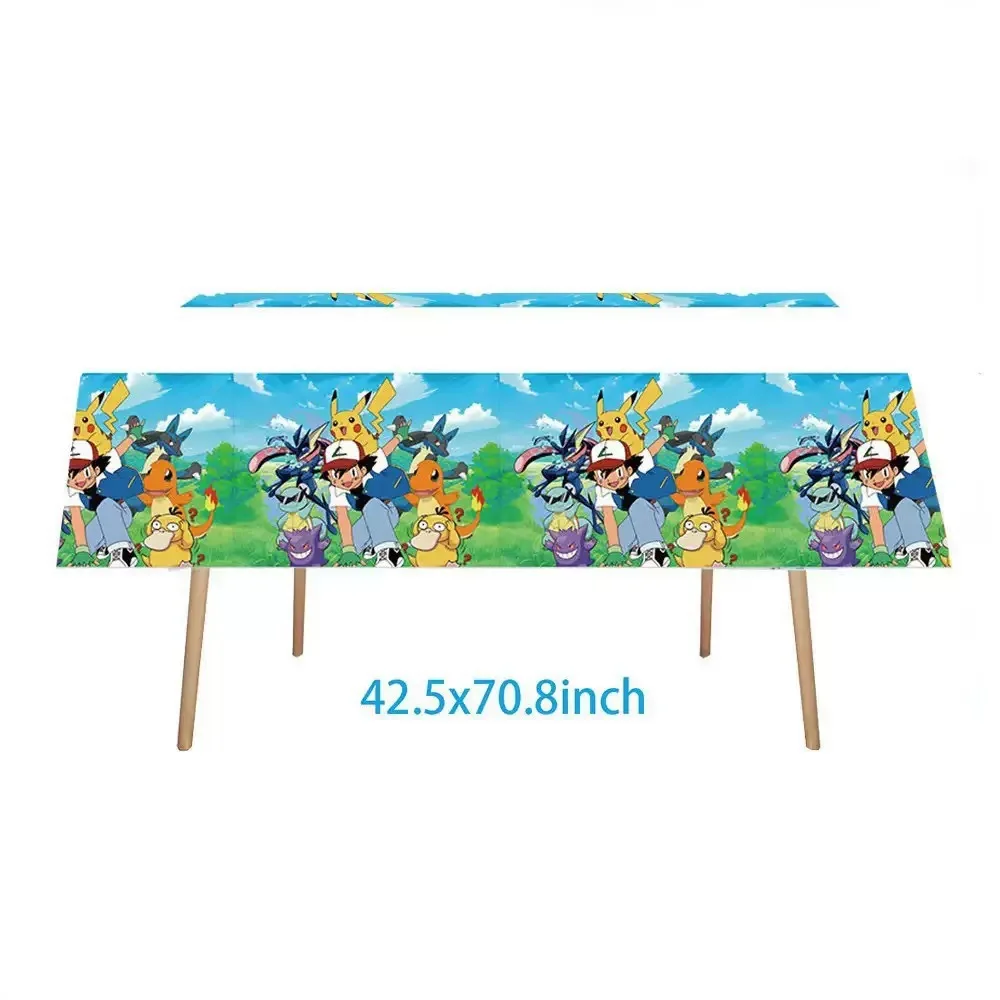 Pokémon Tischdecke Geburtstagsparty Dekoration Pikachu Tischdecke Tischüberzug Babyparty Kinderspielzeug Geschenk Partyzubehör