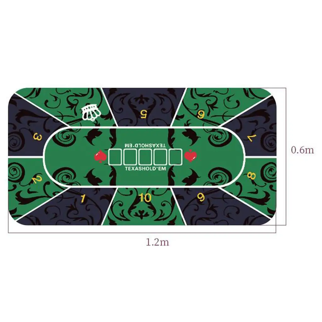 

Rubber Poker Table Layout Gambling Tabletop Mat 120x60cm Casino Pad Felt