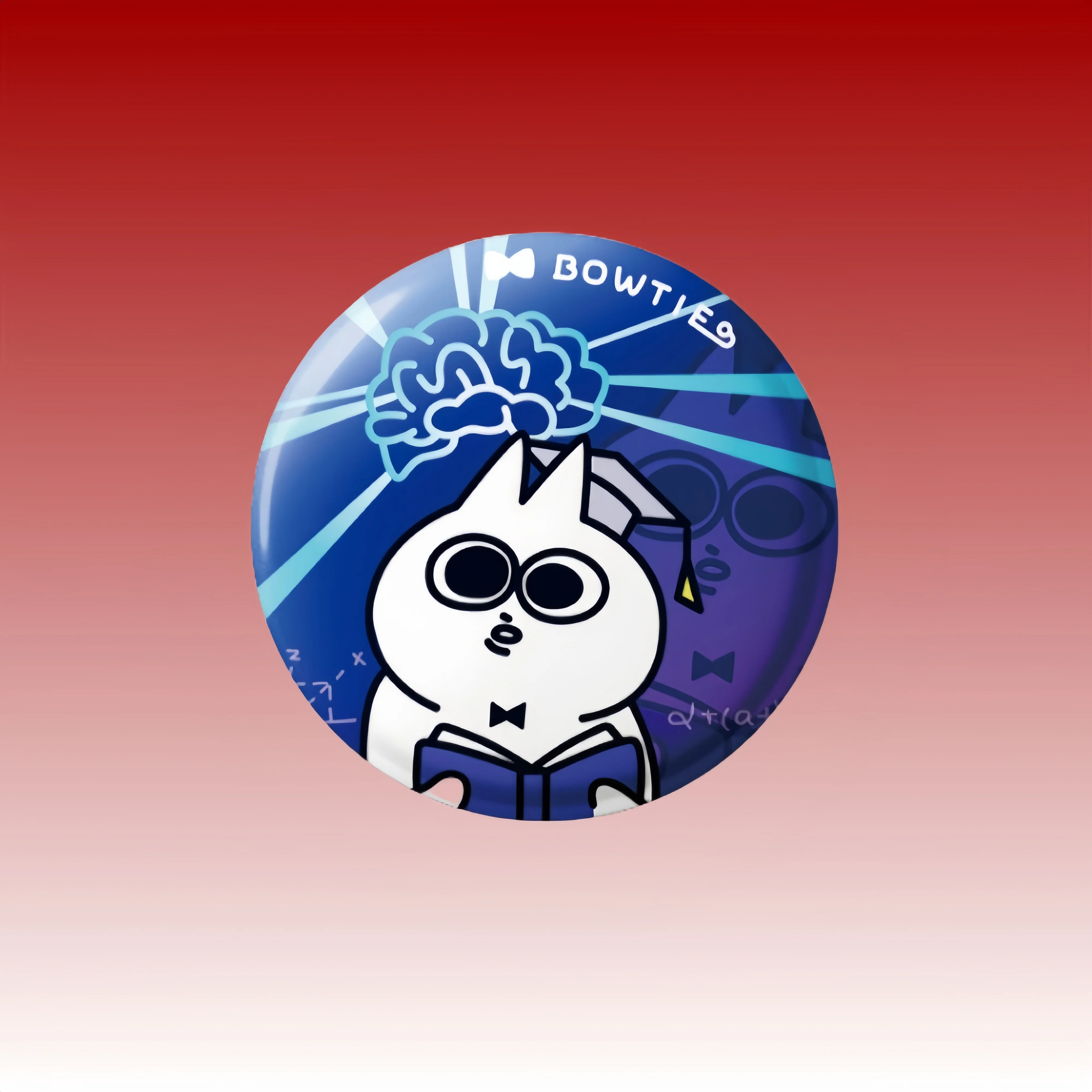 Broche de gato con pajaritas, caja ciega, accesorios magnéticos, alfileres, lindos diseños de casarse conmigo y destruye el mundo, insignia de broche divertida de dibujos animados