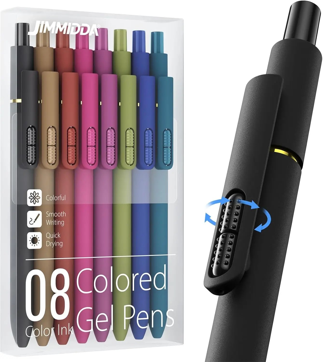

8 Colorful Gel Pens, 0.7mm Smooth Writing, Quick-Drying Ink for Journaling and Note-Taking