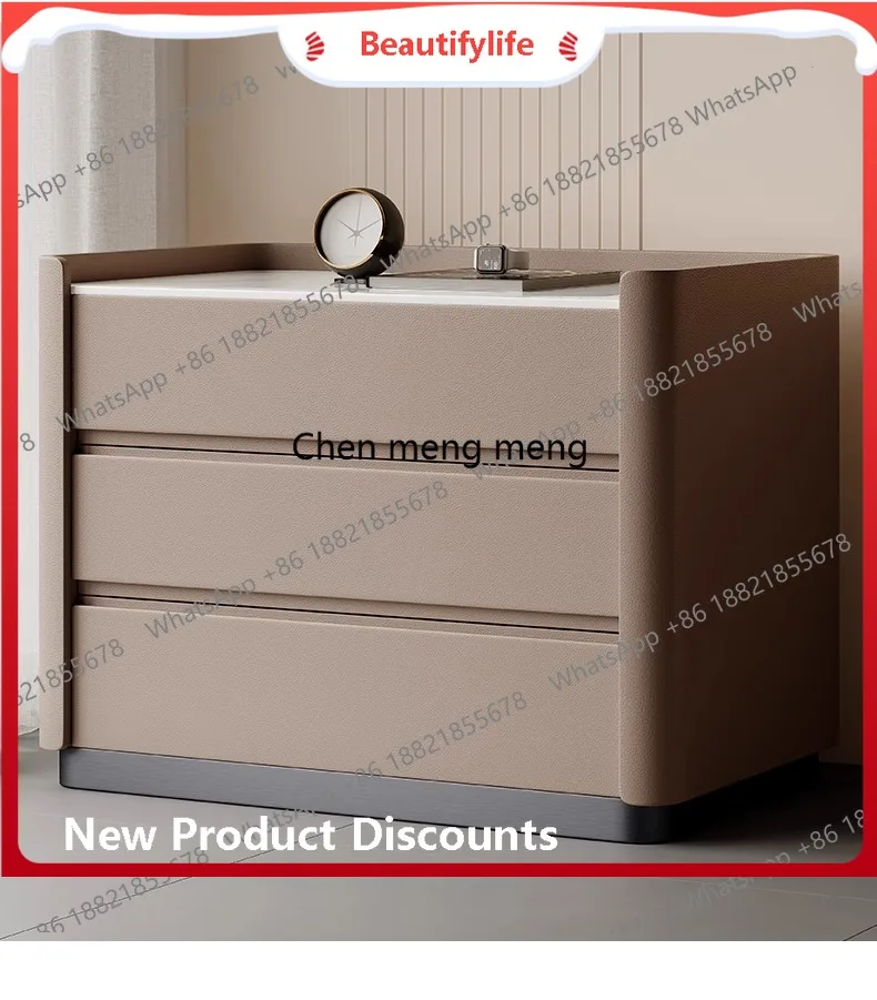 

a48 Three-pump bedside table, minimalist modern light luxury all-solid wood locker