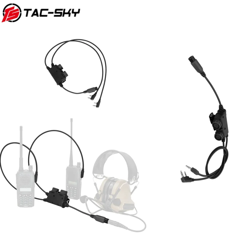 Tactical Two-way Radio RAC PTT Adapter, Compatible with KENWOOD Plug Walkie-talkies and Tactical Headsets