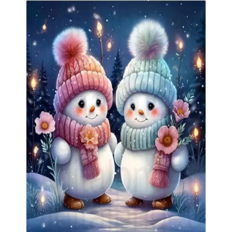 

AB Diamond Diamond Painting Cartoon Snowman Diamond Embroidery Kit Wall Decoration Hanging Painting