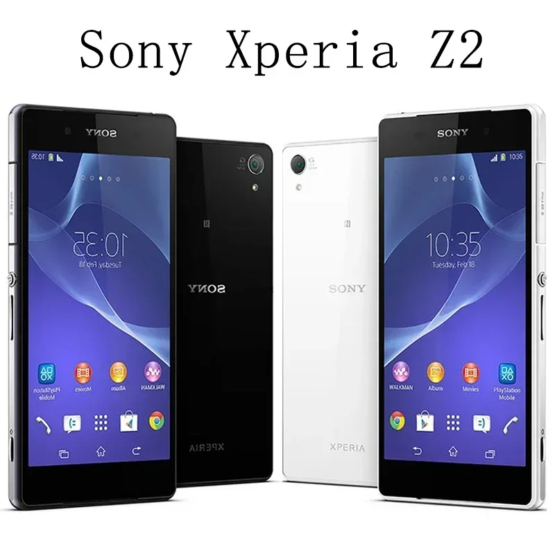 Sony-Smartphone Xperia Z2 D6503 reconditionné et débloqué, téléphone portable, 3 Go + 16 Go, 20MP, 5.2 ", 3G, WiFi, Android