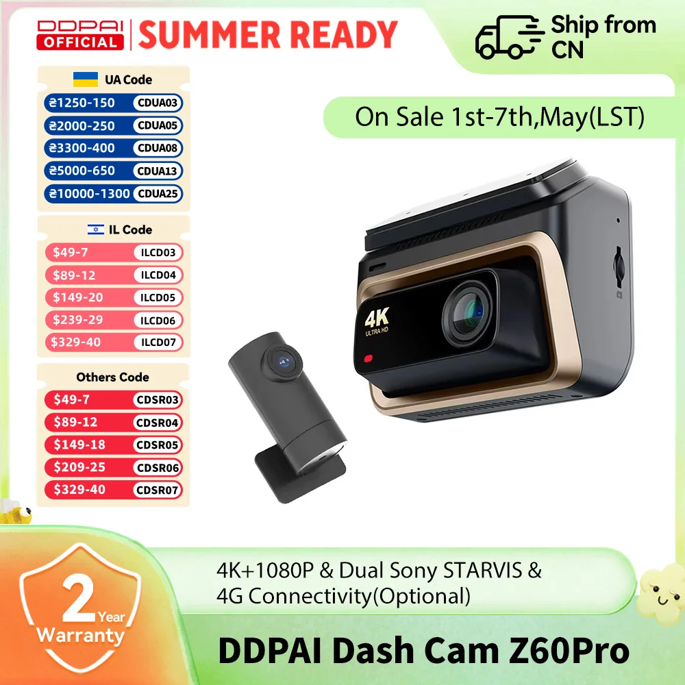 Z60 Pro 4K HDR Front Dash Cam with GPS and 5GHz WiFi