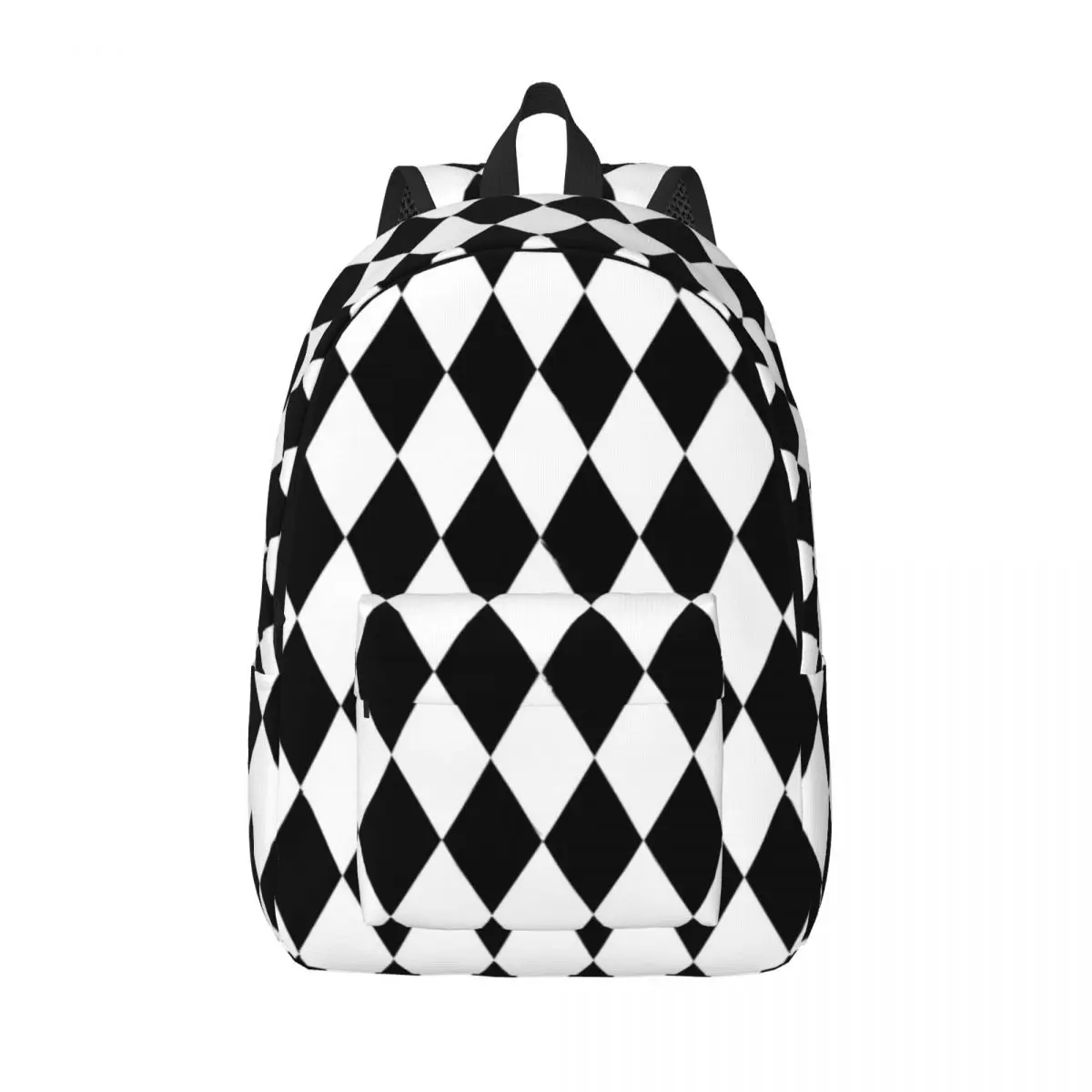 

Geo Print Backpack Black White Diamond Kawaii Backpacks Boy Sport Lightweight School Bags Design Rucksack