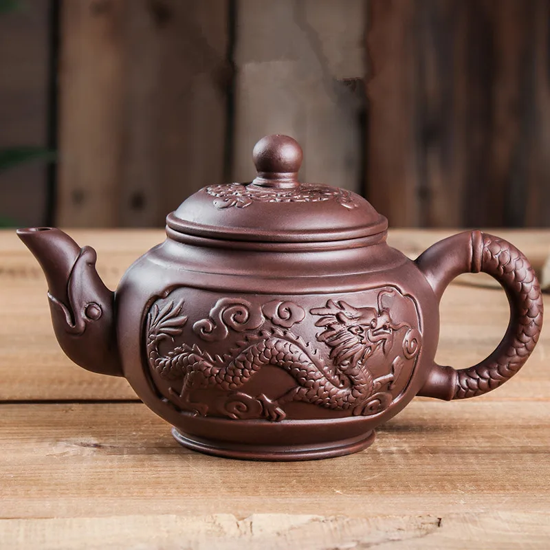 Yixing-Large Purple Clay Pot, Kungfu Teapot, Household Handmade Filter, Red Clay Pot, Tea Set