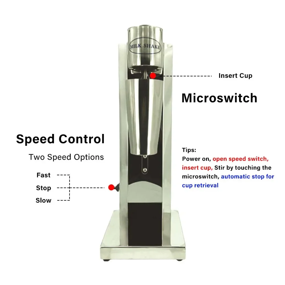 MS1 Commercial Electric Milkshake Maker: Dual-Head Drink Mixer & Blender For Milkshakes And Malts