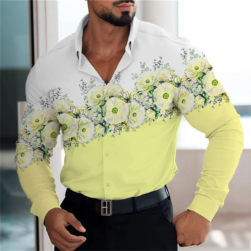 Chemises à manches longues imprimées rayées pour hommes, chemises décontractées de mode, vêtements pour hommes, cardigans de haute qualité, S-5Xl en Y élégantes