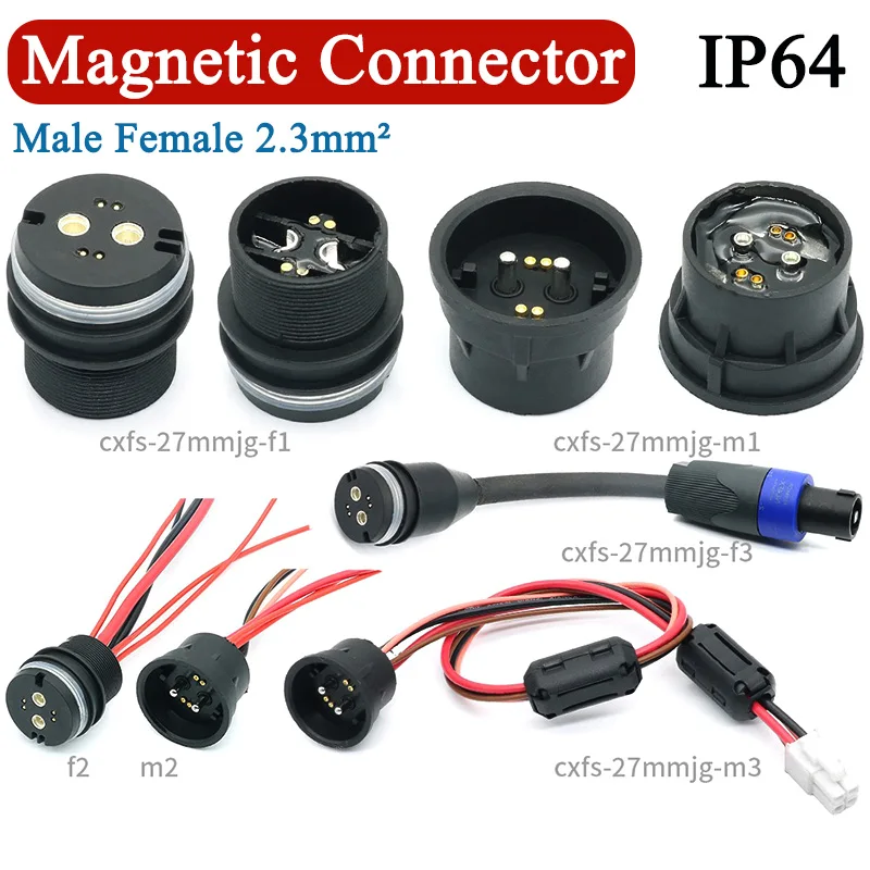 18A Magnetic Data Connector Strong Magnetic Male and Female Data Cable Foolproof Power Magnetic Connector Data Head 12V Waterpro