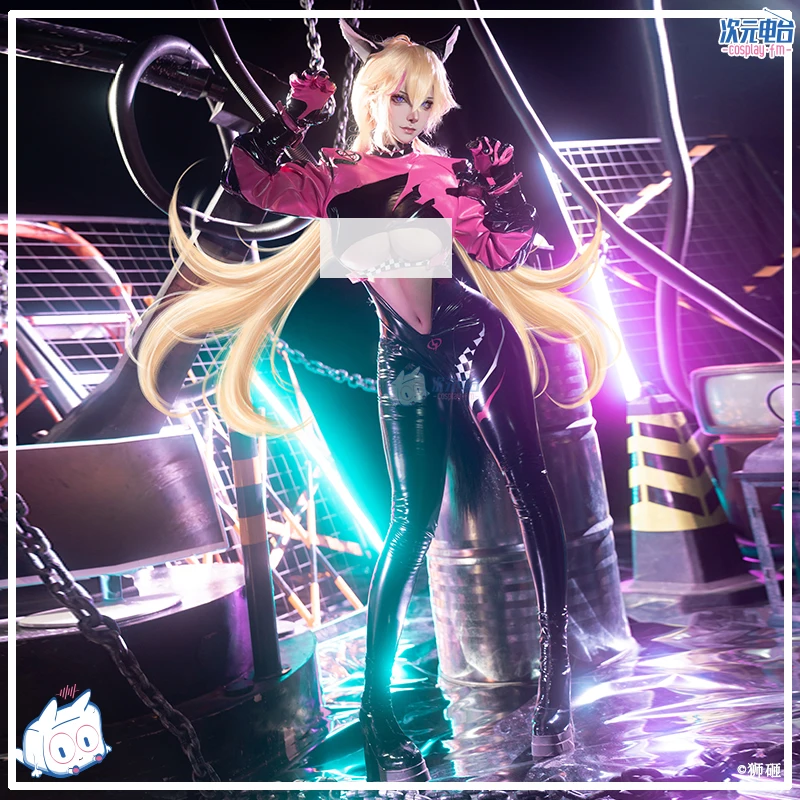 

Game H Muse Dash R COS in Cosplay Costume Motorcycle Rider PU Suit Halloween Muse Dash Costumes Female Women Sexy Suits